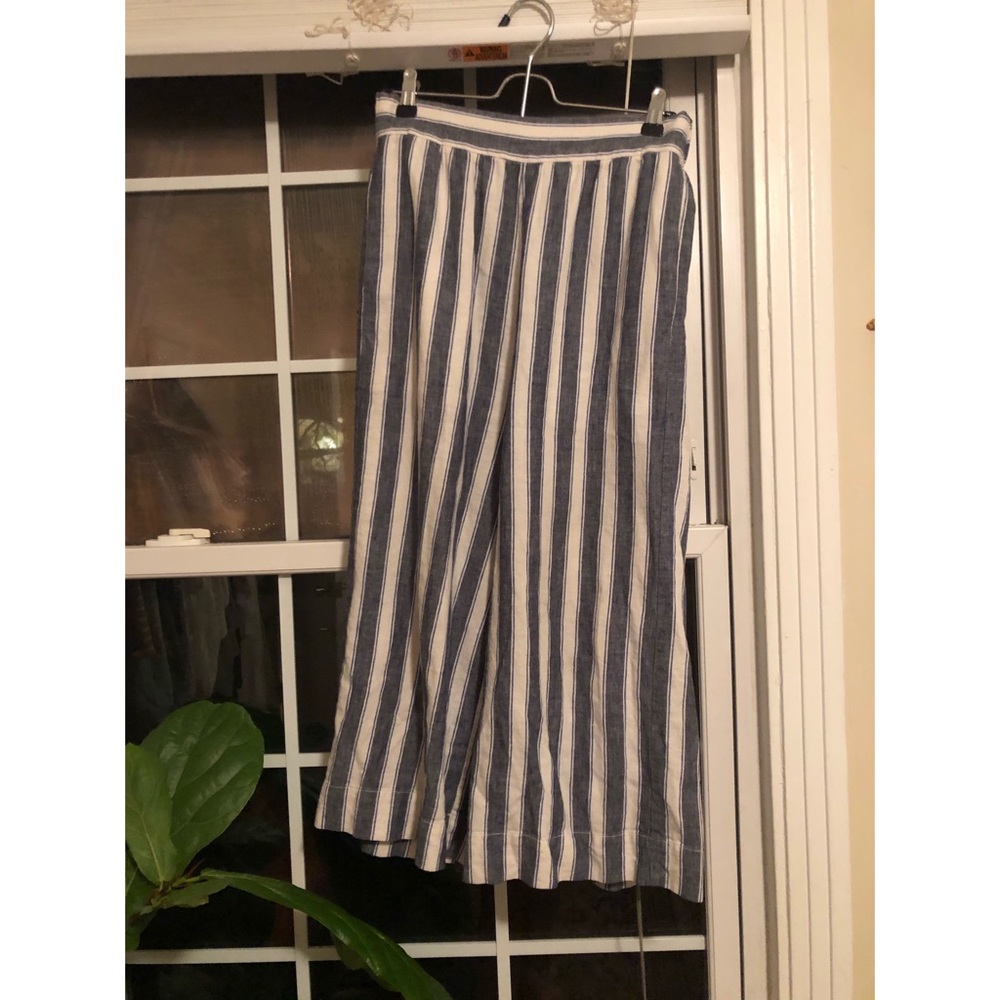 Striped linen flare pants